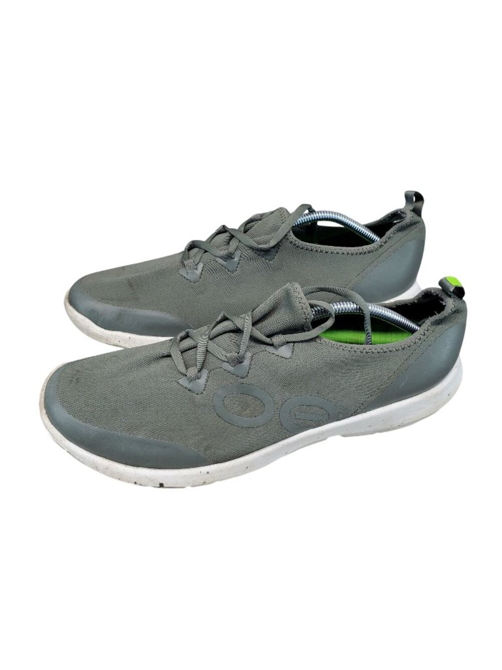 Oofos Shoes Mens Size 14 Grey Textile OOmg Stretch Recovery Sneaker *Read*